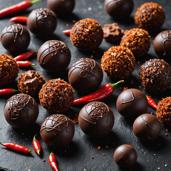 Quelle est la technique pour des truffes au chocolat noir et piment?
